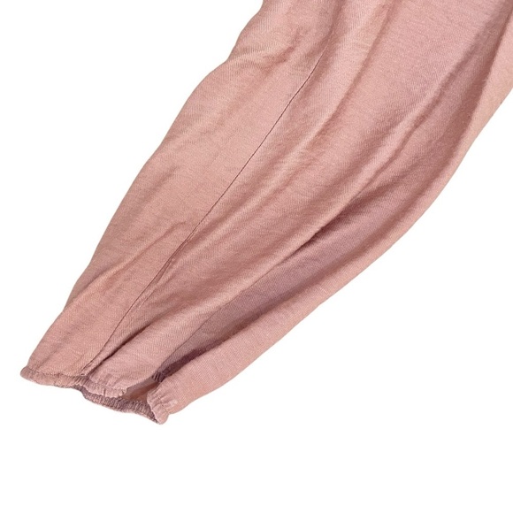 Glam split neck mocha 3/4 balloon sleeve casual dress high low hem size medium - Picture 6 of 10